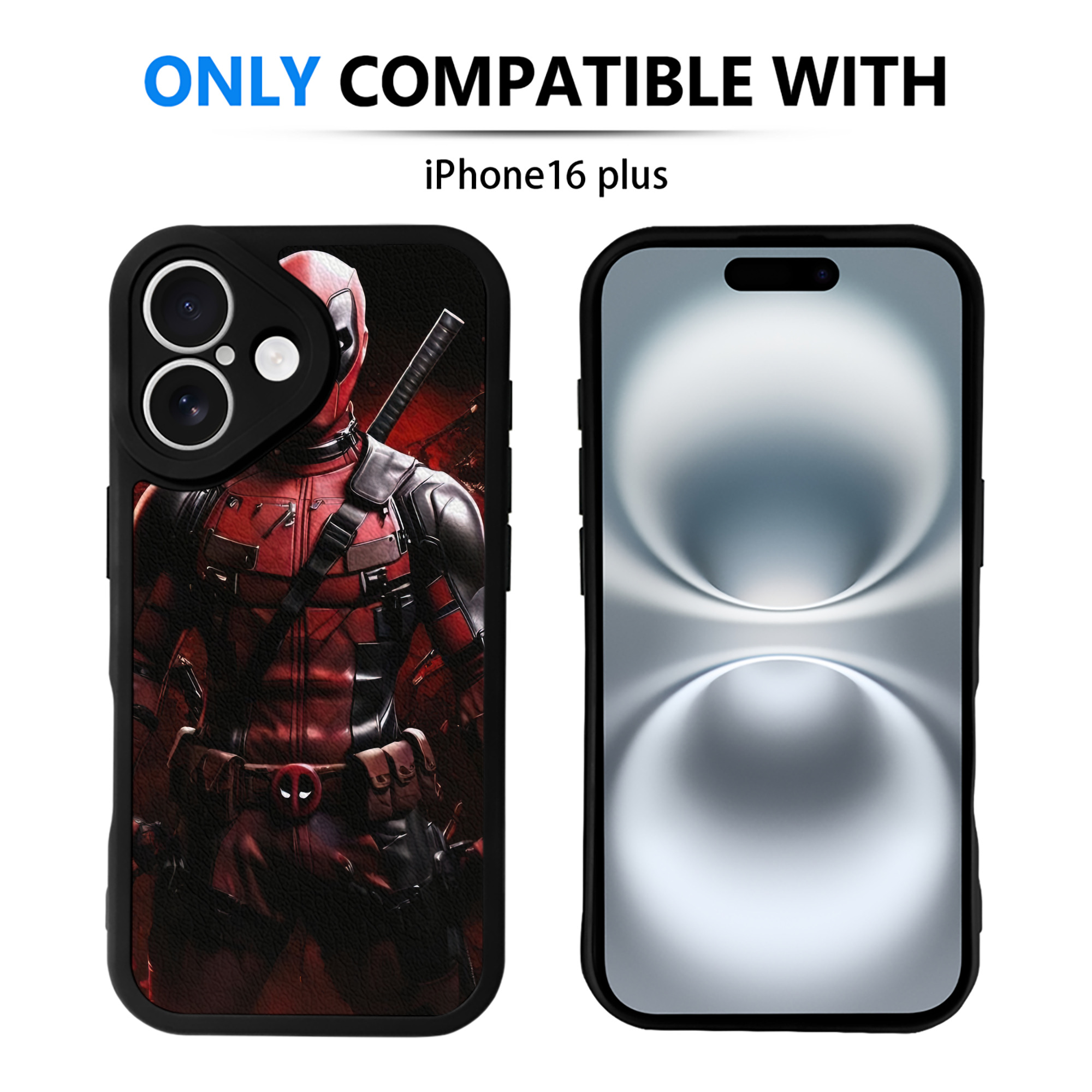 （画像用） Deadpool デッドプール 【iPhone 16シリーズ対応】シリコンスマホケース（レザー調） 材質：シリコン